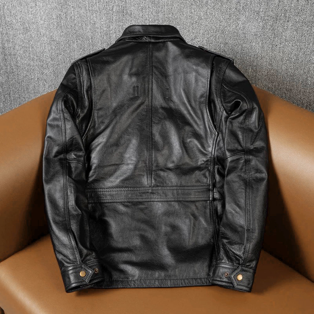 M6 Soft Cowhide Motorcycle Leather Jacket