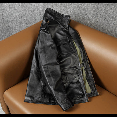 M6 Soft Cowhide Motorcycle Leather Jacket
