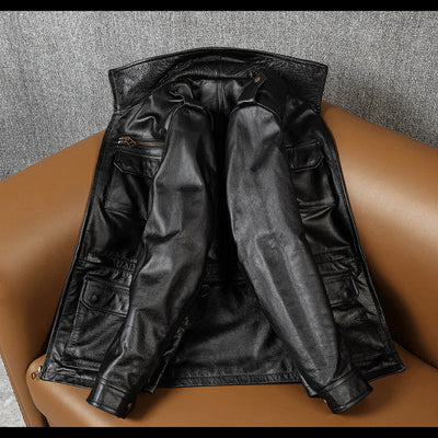 M6 Soft Cowhide Motorcycle Leather Jacket