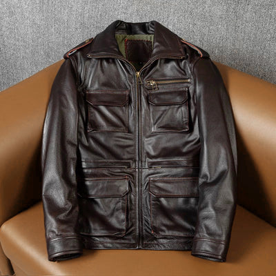 M6 Soft Cowhide Motorcycle Leather Jacket