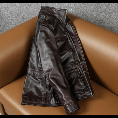 M6 Soft Cowhide Motorcycle Leather Jacket