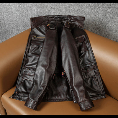 M6 Soft Cowhide Motorcycle Leather Jacket