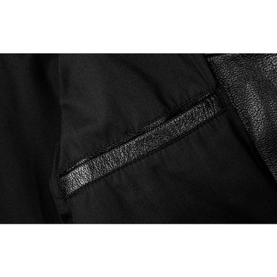 Veste en cuir de moto noire décontractée