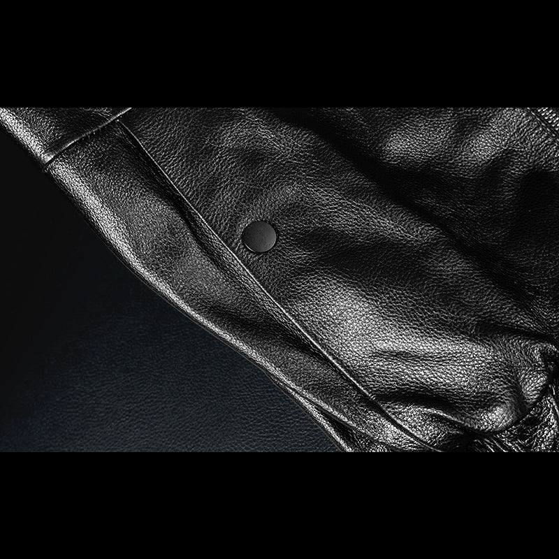 Hooded Black Motorcycle Genuine Leather Jacket