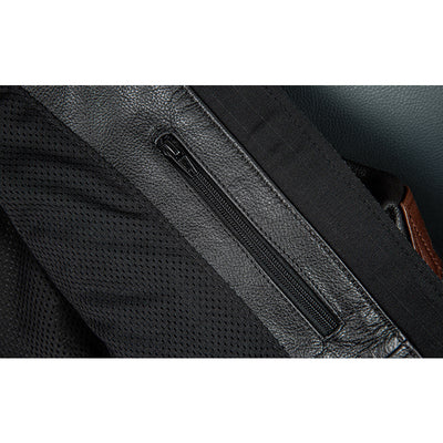 Veste en cuir de moto noire décontractée