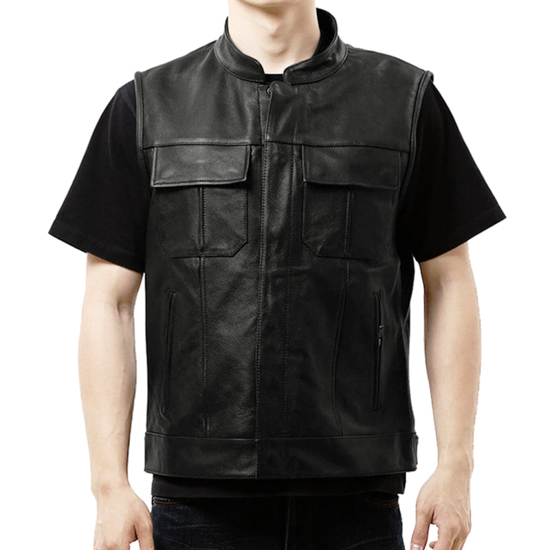 SOA Motorcycle Biker Club Genuine Leather Vest