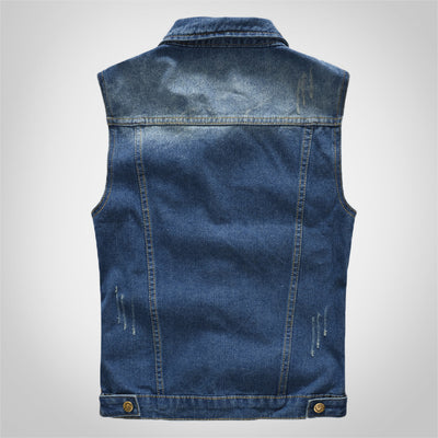 Blue Patch Motorcycle Denim Vest