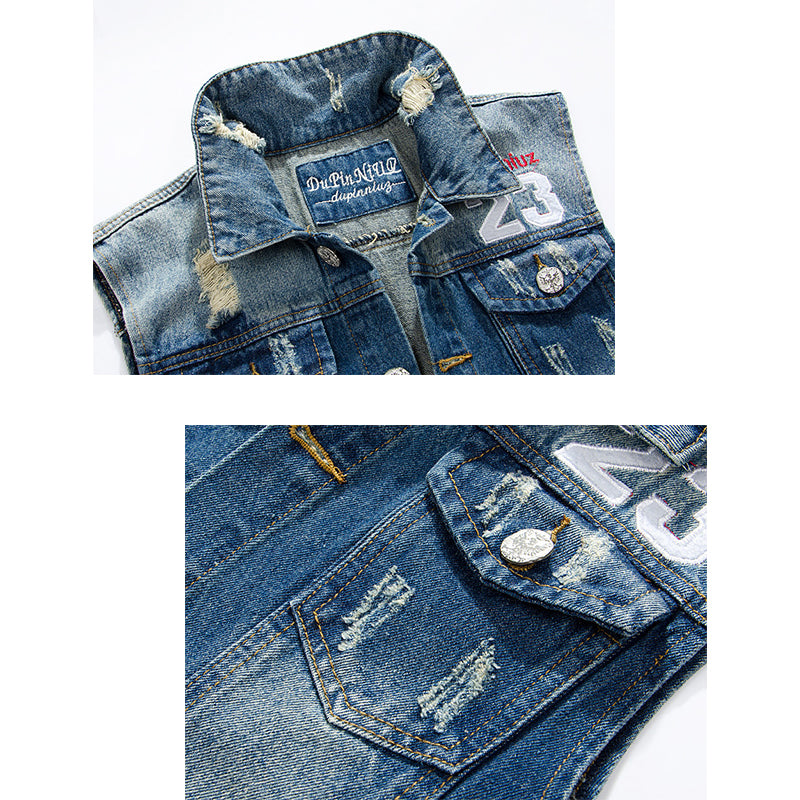 Blue 23 Men Denim Vest