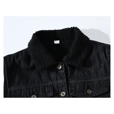 Men's Motorcycle Plus Velvet Thickened Denim Vest