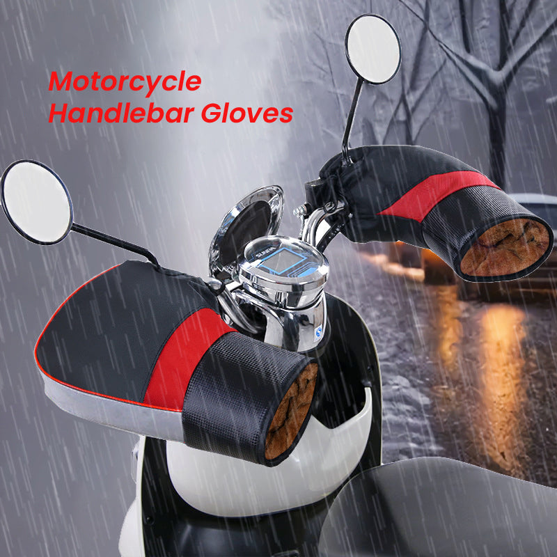 Motorcycle Handlebar Gloves Winter Thick Warm Windshield Reflective