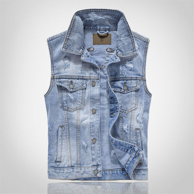 Wings Embroidered Rivet Denim Vest