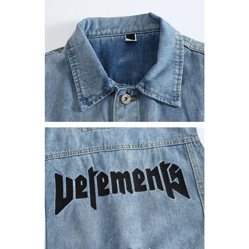Gilet en denim blanc vieilli tendance