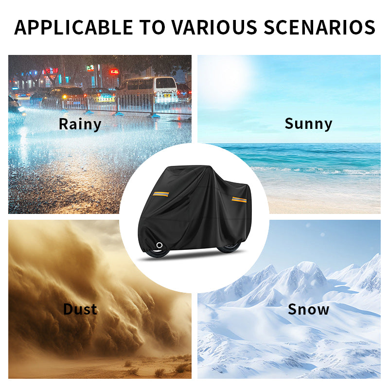 Housse de protection solaire imperméable pour moto avec réfléchissant la nuit