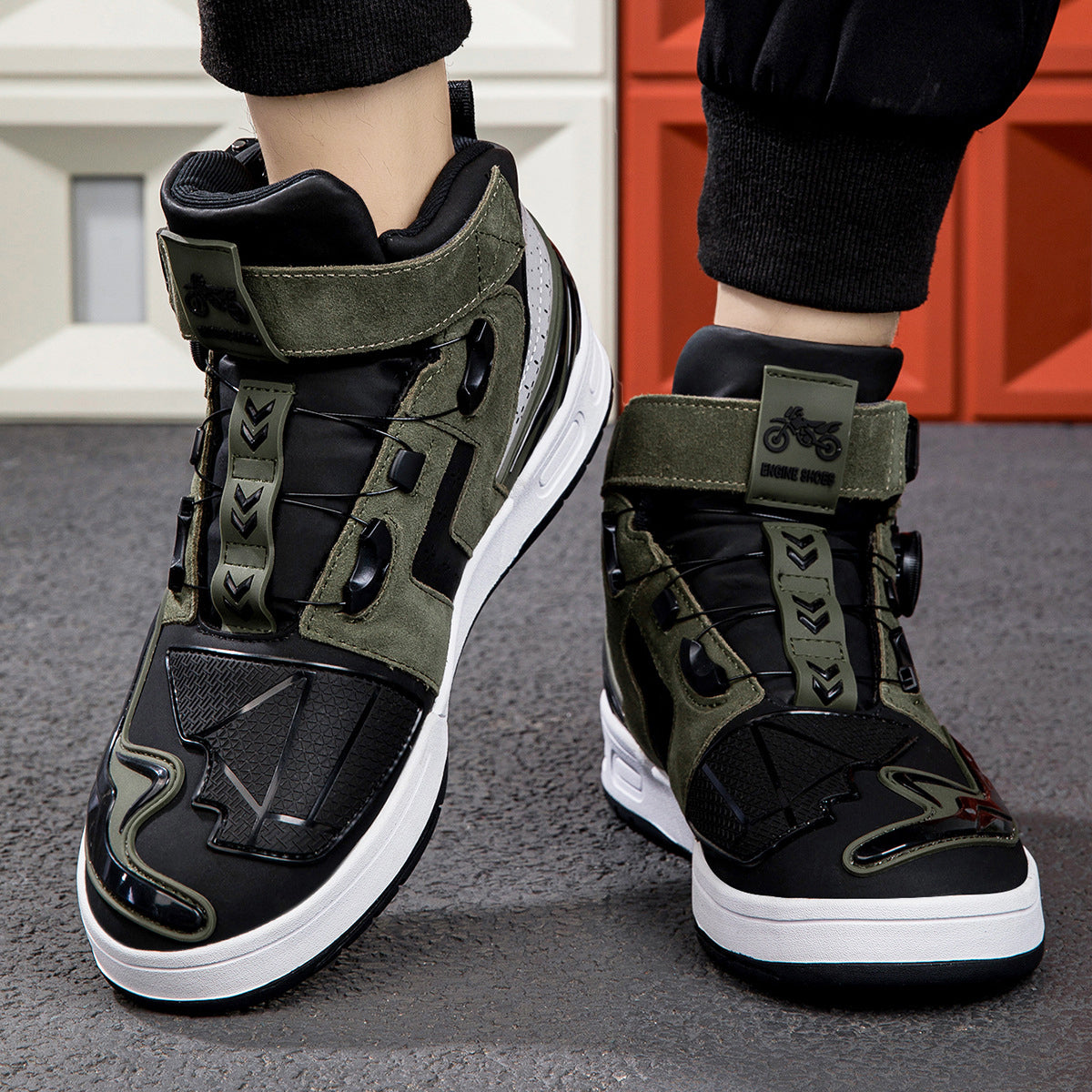 Bottes de croiseur de moto punk 