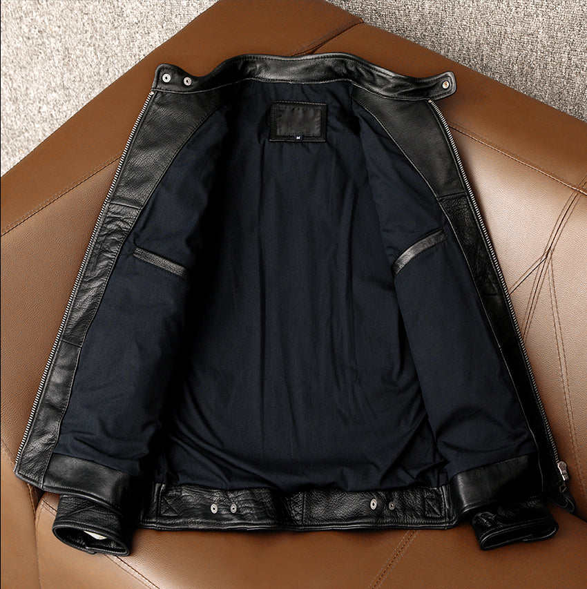 Cowhide Black Leather Jacket