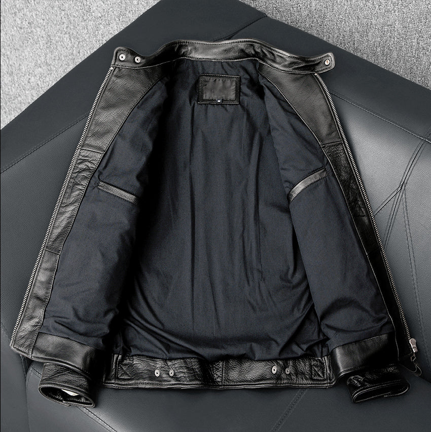 Cowhide Black Leather Jacket