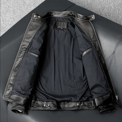 Cowhide Black Leather Jacket