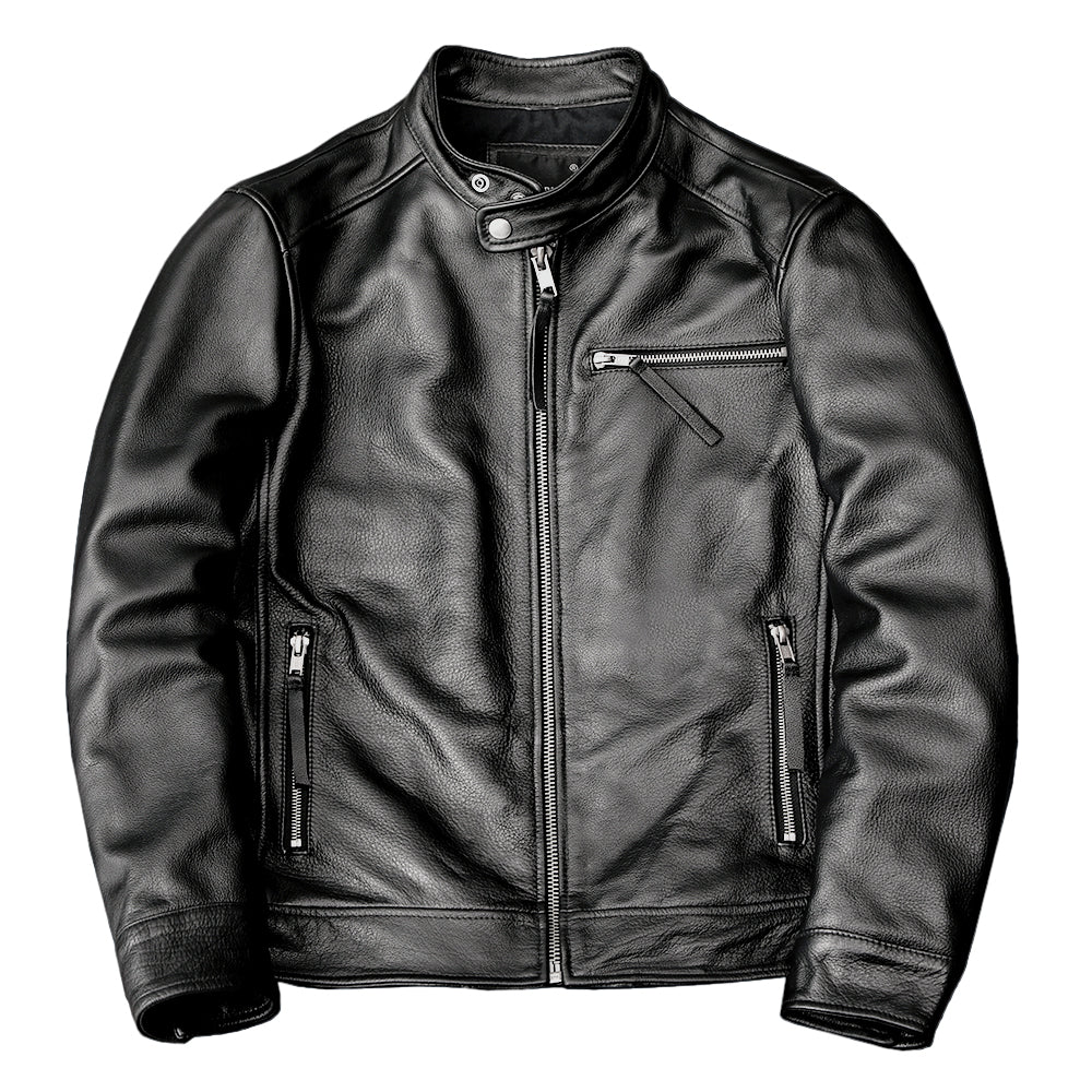 Cowhide Black Leather Jacket