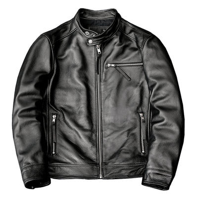 Cowhide Black Leather Jacket