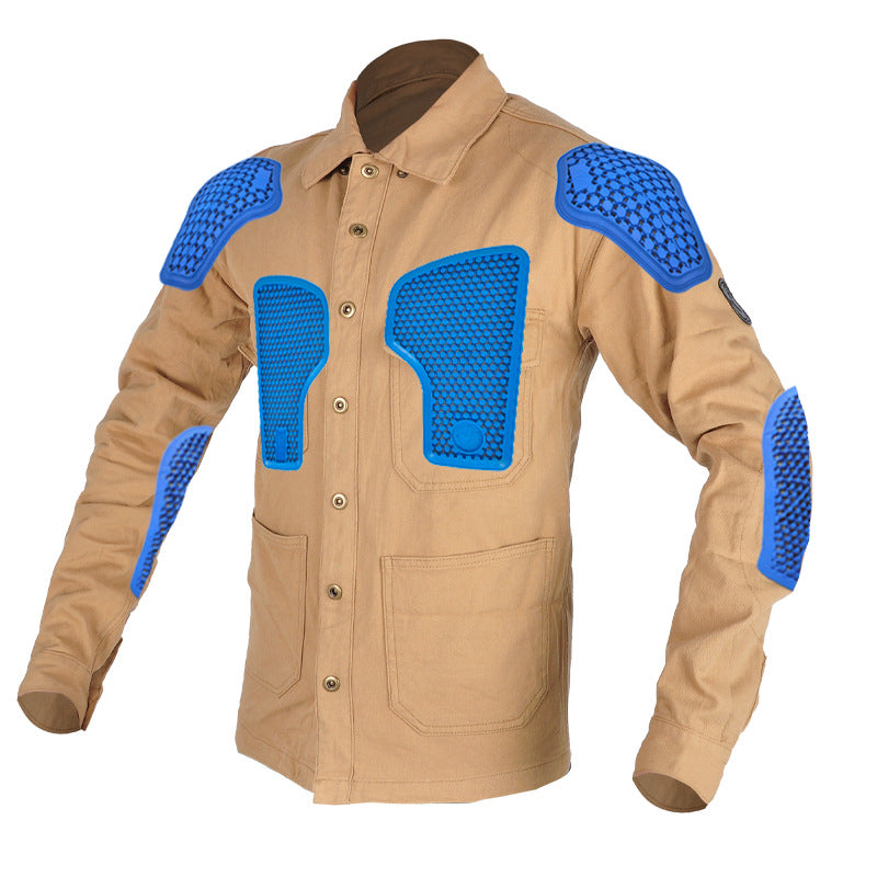 Motorcycle Protective Jacket Shirt - Khaki