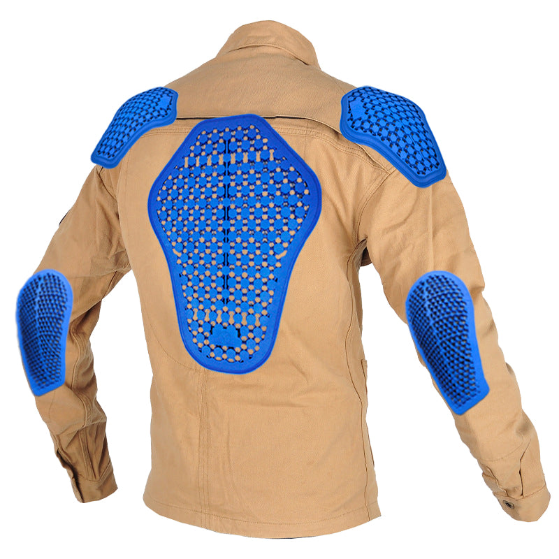 Motorcycle Protective Jacket Shirt - Khaki