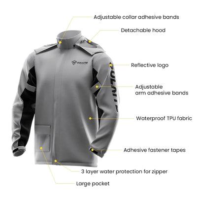Motorcycle Split Raincoat Pants Suit with Hidden Shoe Covers