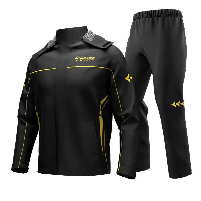 Split Riding Raincoat Pants Suit with Rain Boots