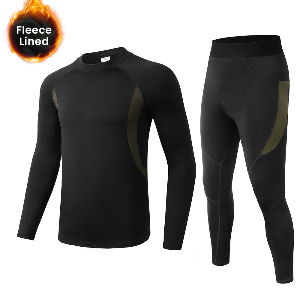 Men's Fleece-lined Thermal Underwear Set