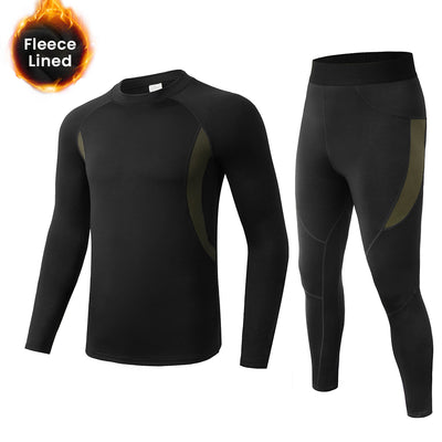Men's Fleece-lined Thermal Underwear Set