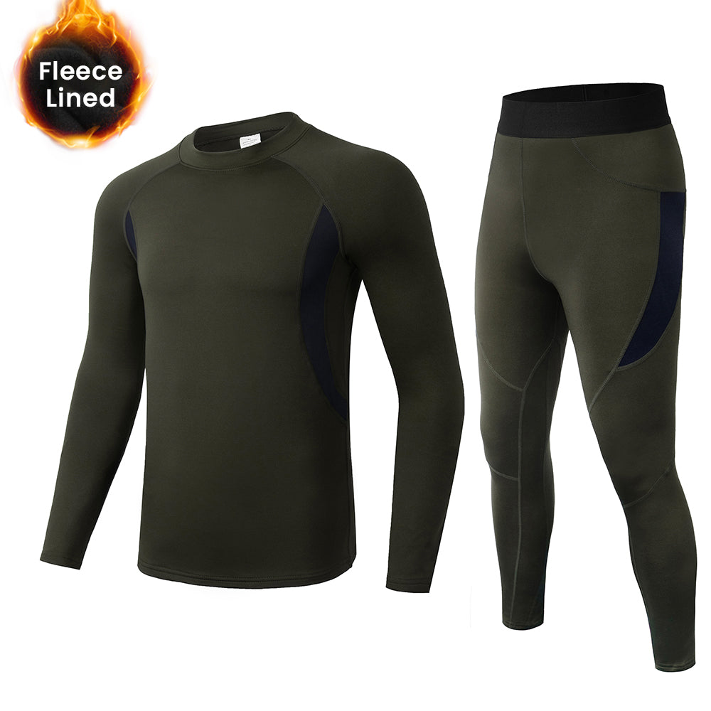 Men's Fleece-lined Thermal Underwear Set