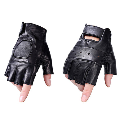 Outdoor Sports Leather Fingerless Gloves