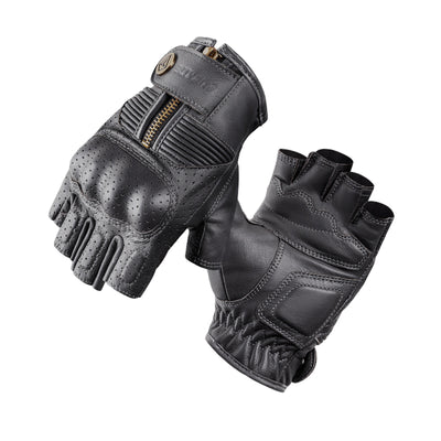 Genuine Leather Racing Protective Fingerless Gloves