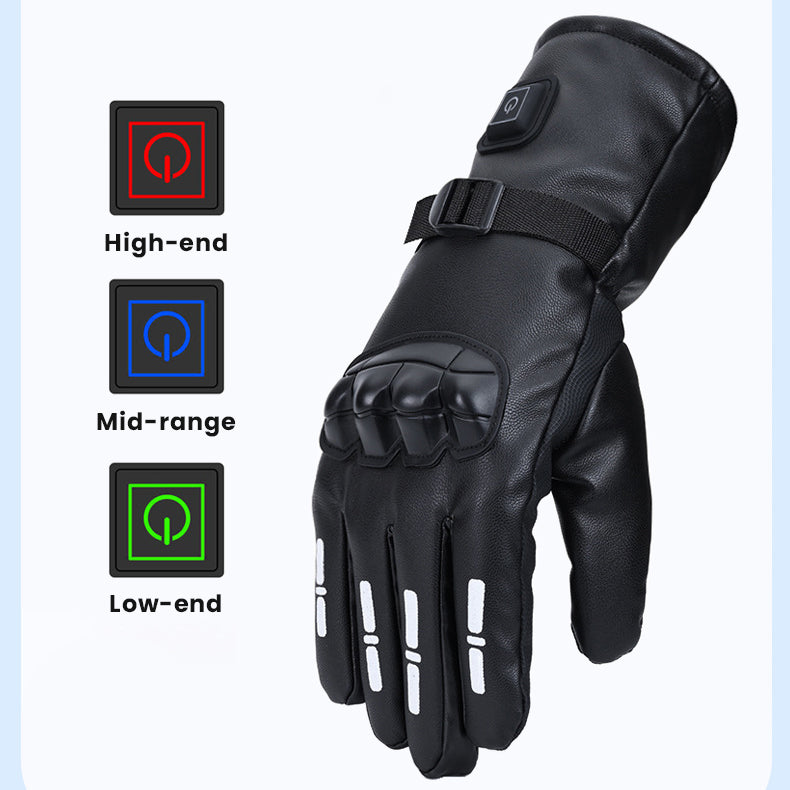 Gants de moto à doublure chauffante électrique rechargeable pour hommes