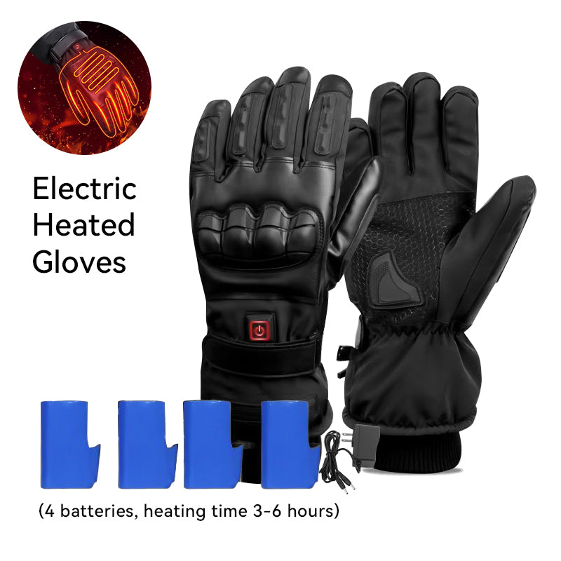 Gants de moto à doublure chauffante électrique rechargeable pour hommes