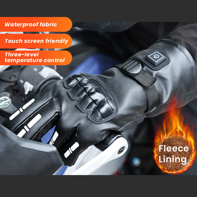 Gants de moto à doublure chauffante électrique rechargeable pour hommes