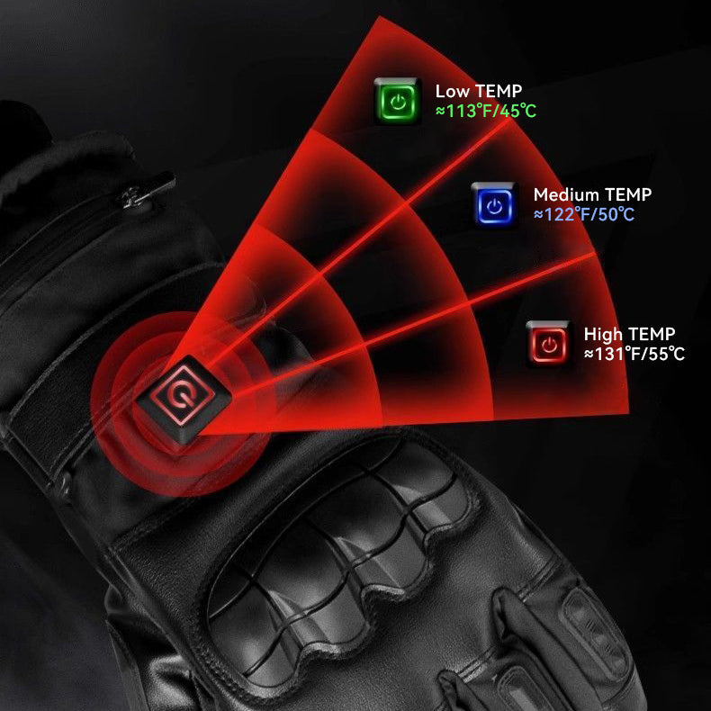 Gants de moto à doublure chauffante électrique rechargeable pour hommes