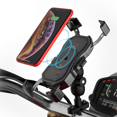 Support de téléphone pour moto avec chargement sans fil et USB