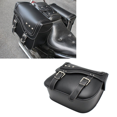 2 Pack Motorcycle PU Leather Saddlebags