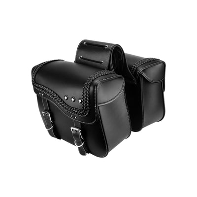 2 Pack Motorcycle PU Leather Saddlebags