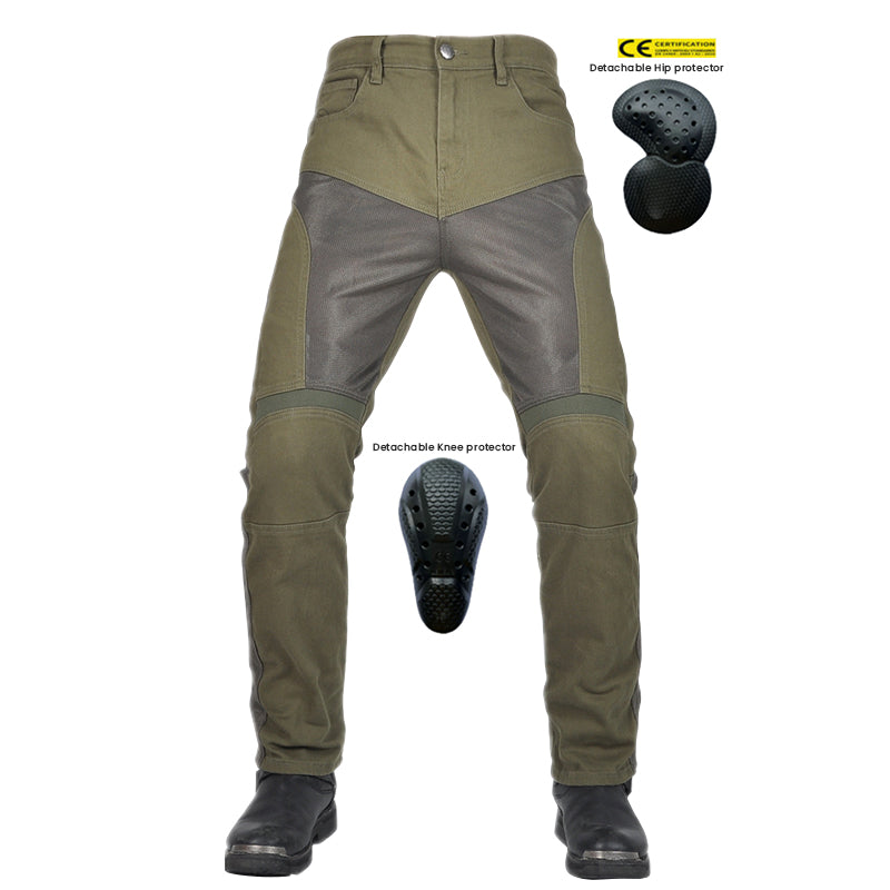 Men Summer Motorcycle Racing Slim Fit Meshed Jeans