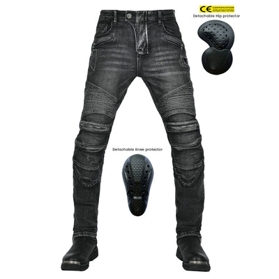 Men's Retro Elastic K-25 Riding Jeans With Ce Armor Protector