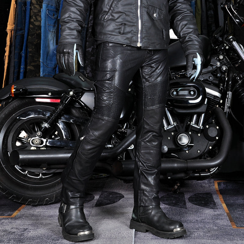 Pantalon de moto enduit multi-poches pour hommes