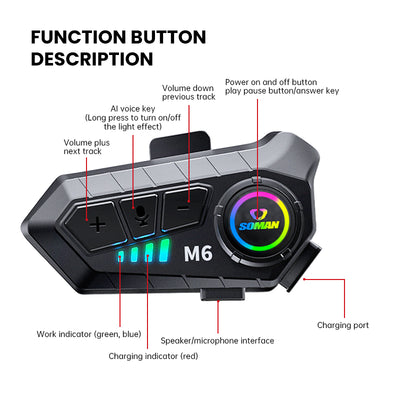 Casque de moto avec réduction du bruit et casque Bluetooth 