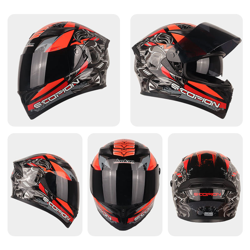 Casque intégral ventilé pour moto à double lentille haute définition