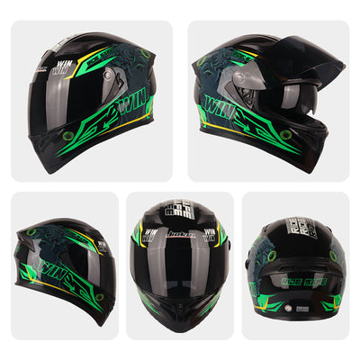 Casque intégral ventilé pour moto à double lentille haute définition