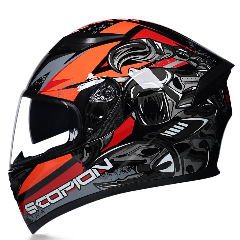 Casque intégral ventilé pour moto à double lentille haute définition