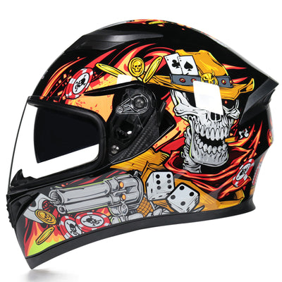 Casque intégral ventilé pour moto à double lentille haute définition