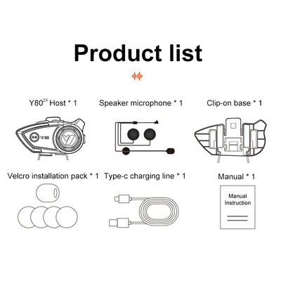 Helmet Bluetooth Headset EQ Sound Effect Heavy Bass 800m Intercom