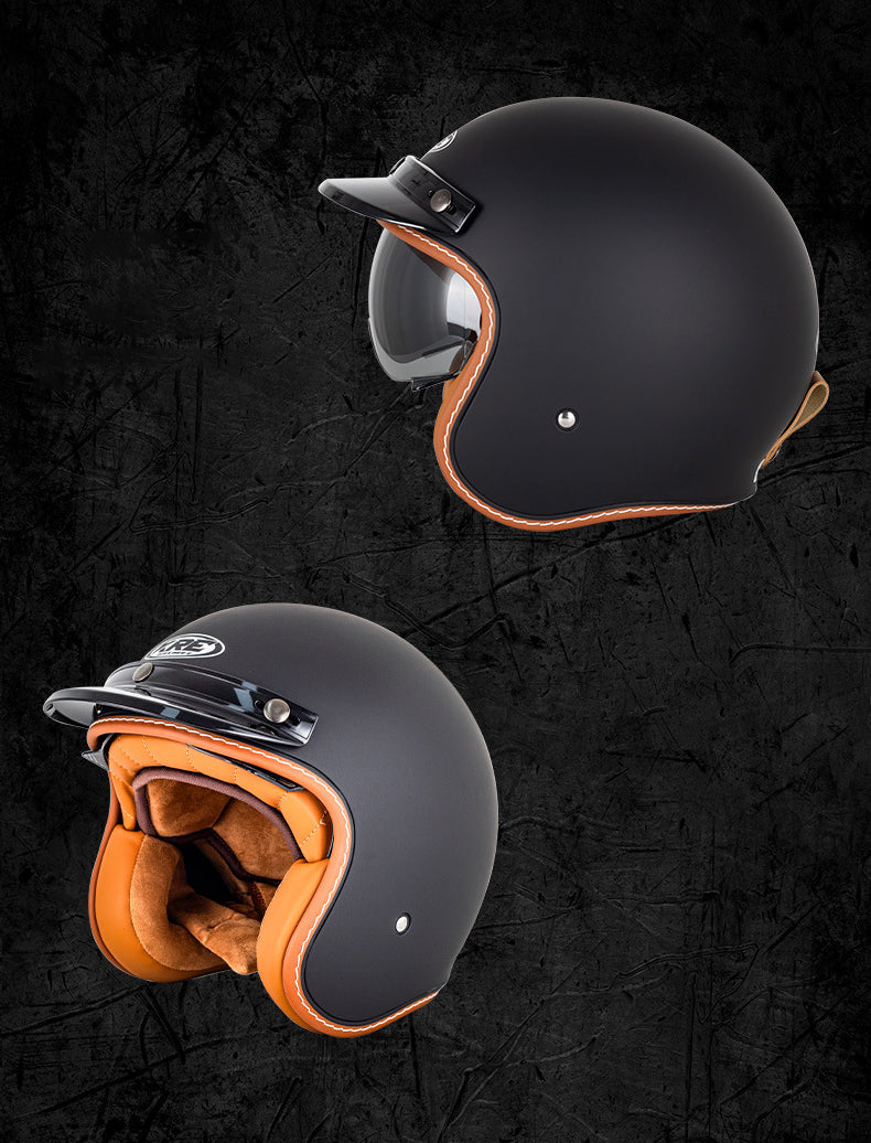 Casque ouvert vintage casque de moto rétro