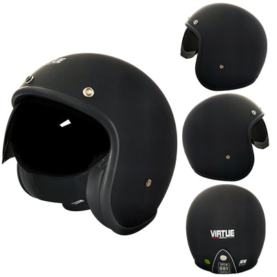 Motorcycle Open Face Helmet DOT Standard Double D Buckle